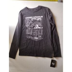 Under Armour Boys Long Sleeve Graphic T-Shirt Youth Medium YMD Black UA